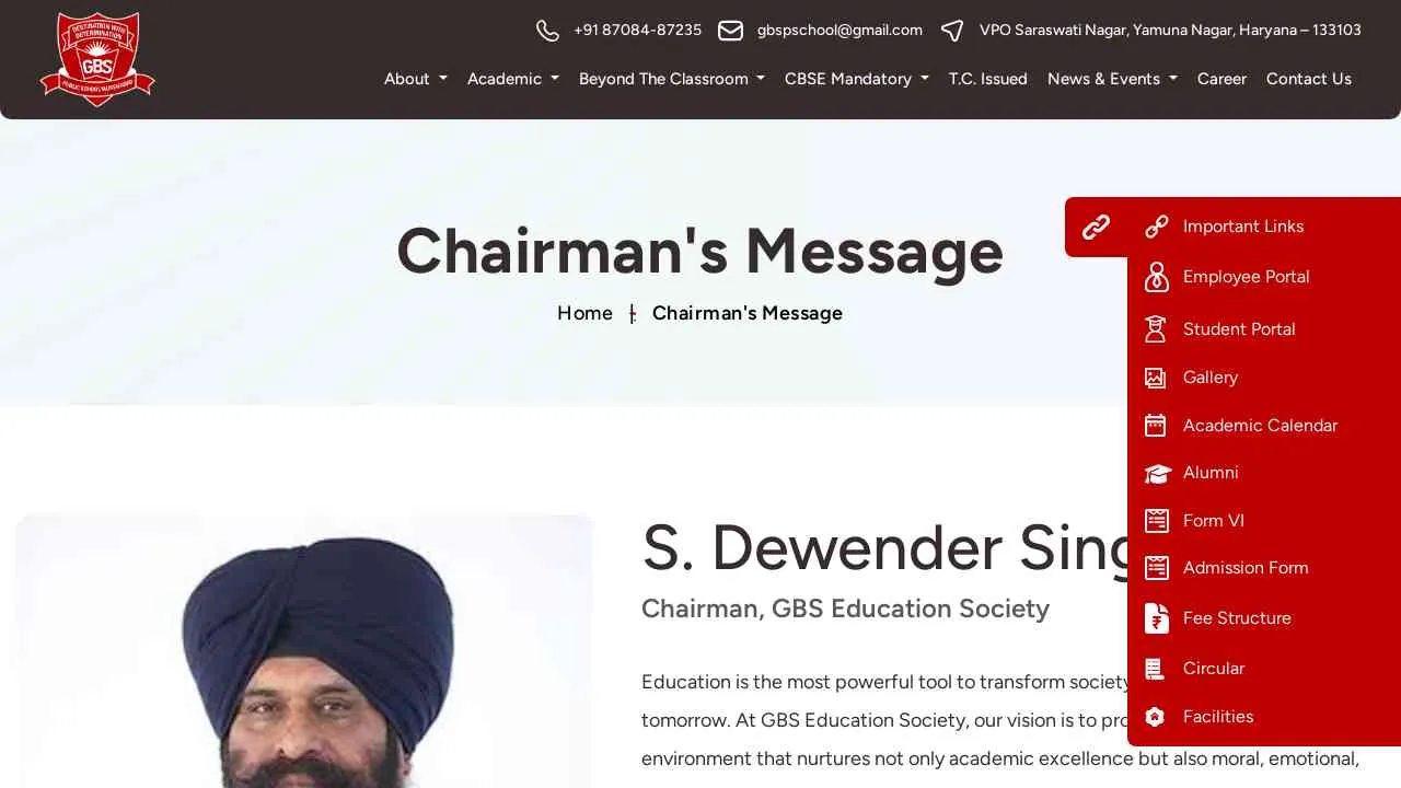 Home - Chairman's Message